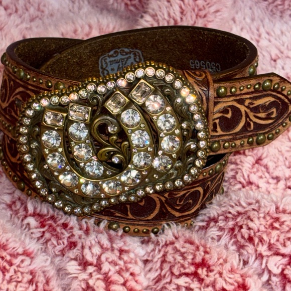 VINTAGE TONY LAMA Belt 38 Brown Cowhide leather Western Cowboy Rodeo - Picture 6 of 10